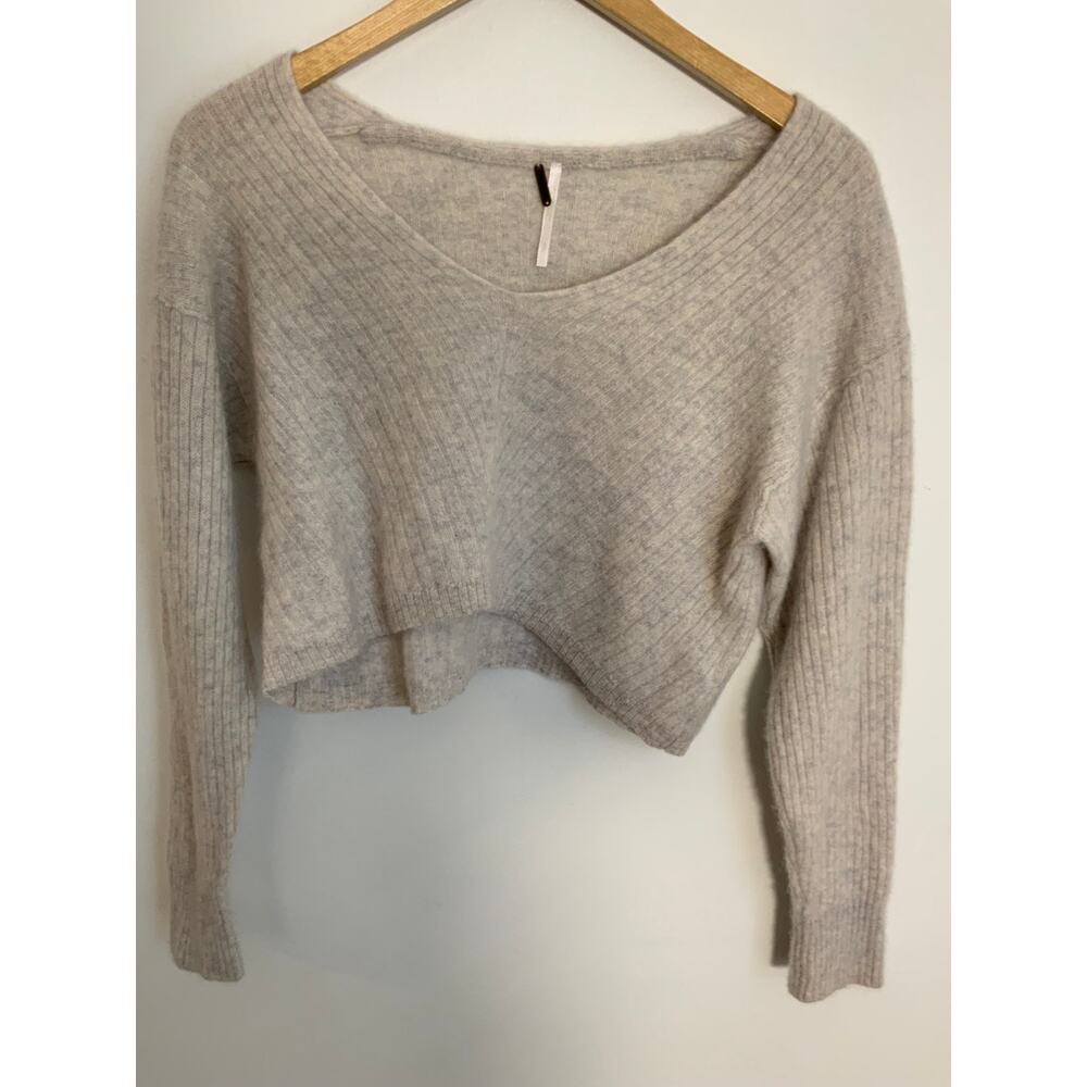 Free People Cashmere Elias Cropped Ribbed sweater size small